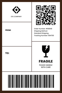 printed shipping label